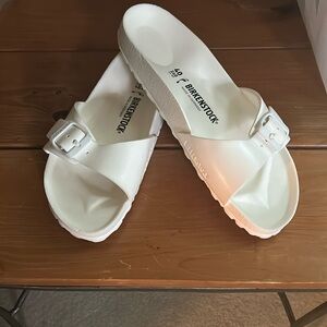 Birkenstock White Sandals with Contoured Footbed